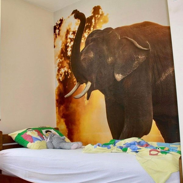 Fotobehang met een olifant in een kinderkamer